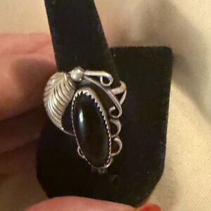 Sterling Silver and Black Onyx Women's Ring